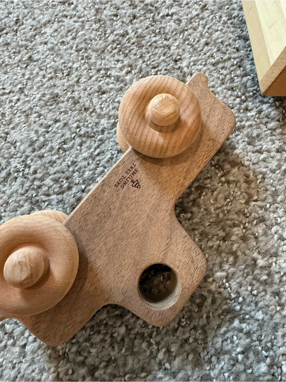 Natural Wooden Toy Vehicle Set - Brown & Cream